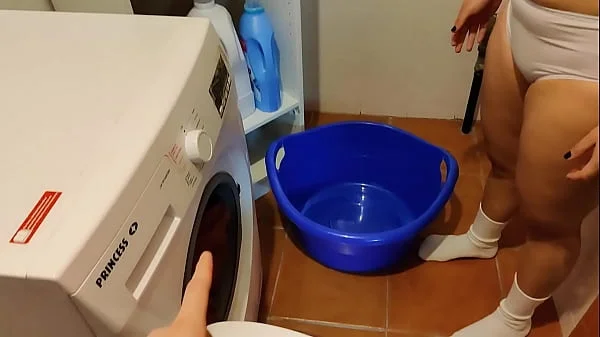 Step sister with white socks and granny panties