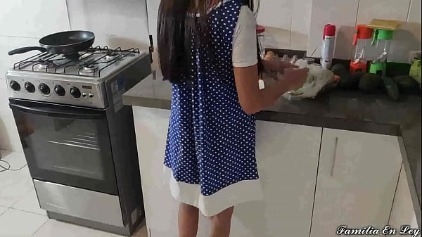 Stepdaughter Cooking, Her Stepfather Takes Advantage of Her When She Is Left Alone at Home